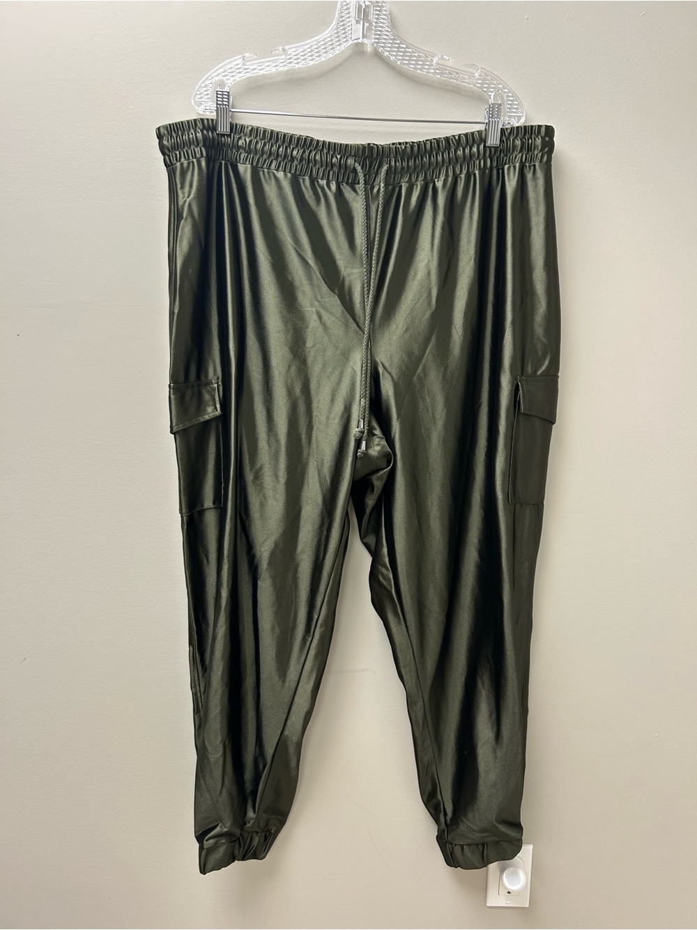 George Women’s Army Green Satin Cargo Joggers